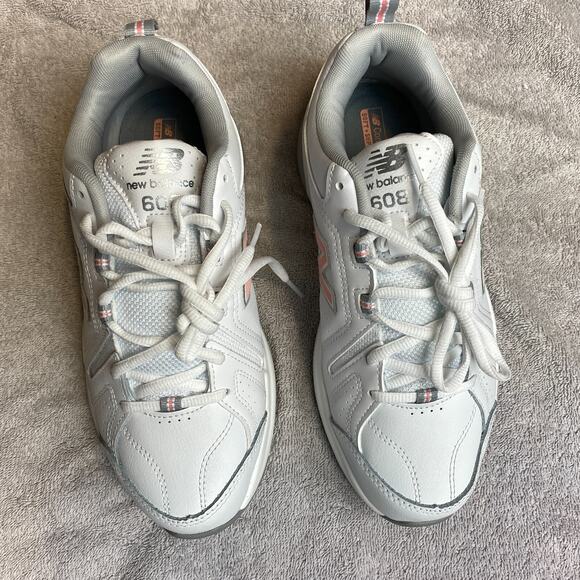New Balance 608 V5 Sneakers Womens 8.5 White Pink Training Retrocore Y2K Gym - Picture 2 of 10